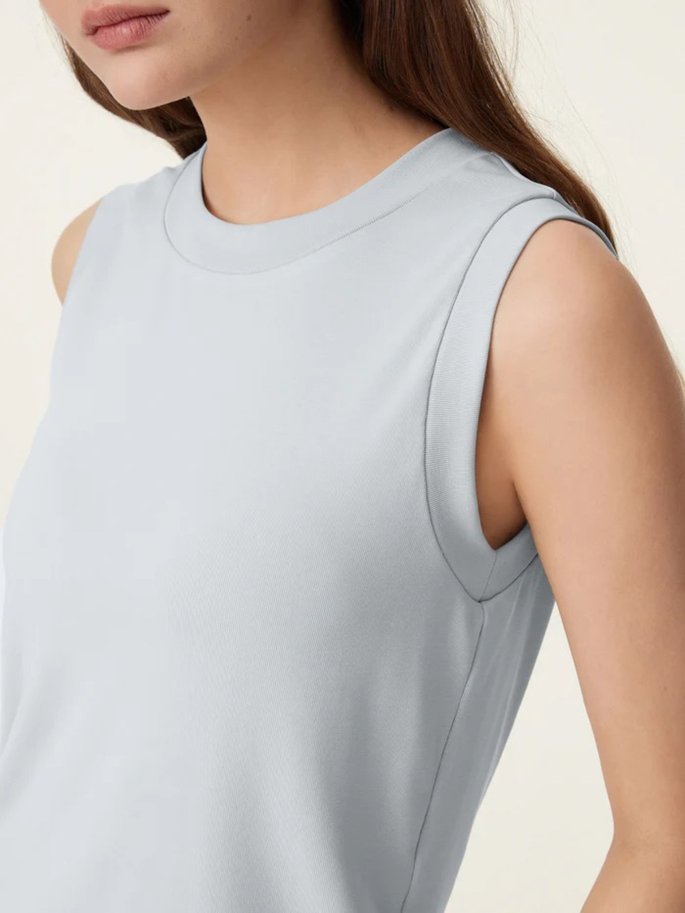 OGL Sandwashed Crew Neck Sleeveless Top – Smoke Blue – NWT - Picture 3 of 6